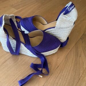 Gently Worn Castaner Size 36 (6 US) Carina Wedge in Purple, limited edition